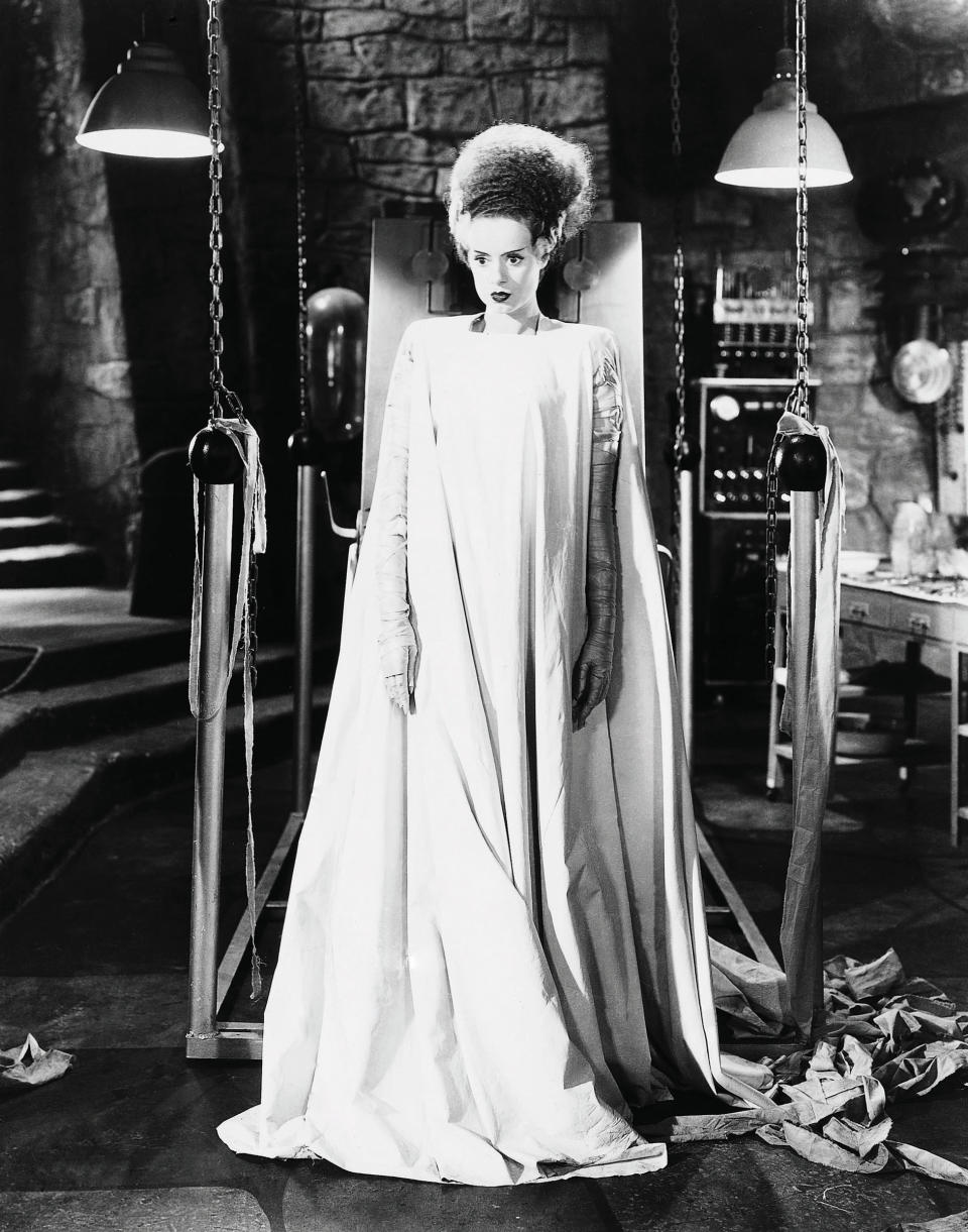 bride of frankenstein standing up looking ahead