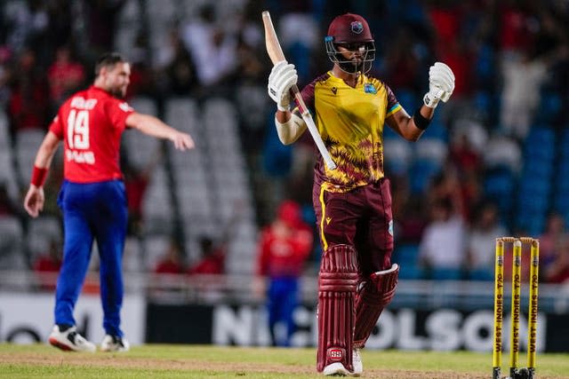 Shai Hope celebrates victory 