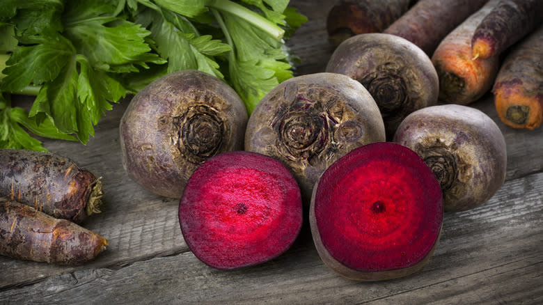 sliced raw beets