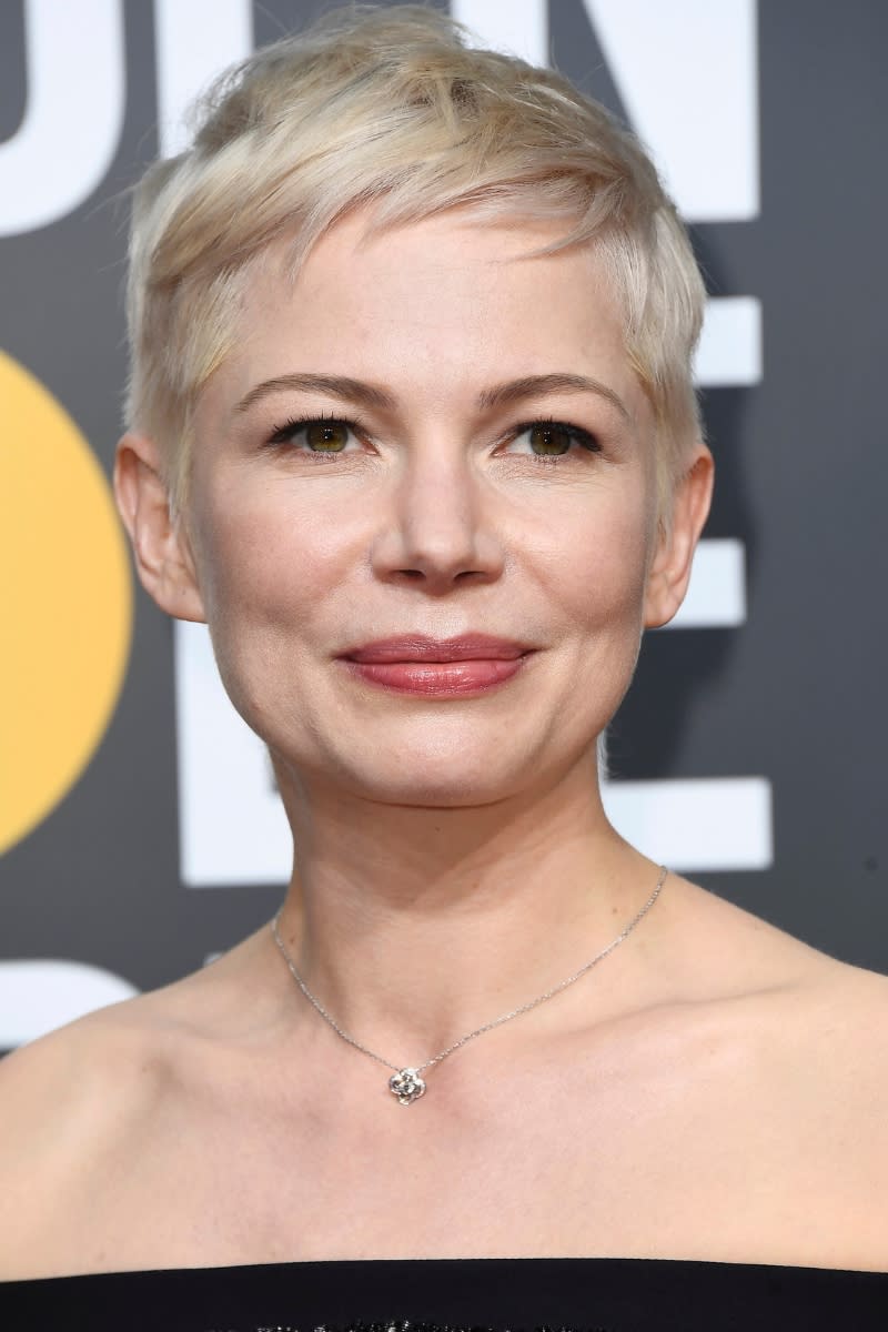 <p> Michelle Williams proves just how flattering a pixie cut can look on those with thinner hair. Her wispy, feathered layers look so delicate and offer a touch of volume to the top section of her hair. We'd definitely recommend this style if you're also looking for blonde hair ideas. </p>