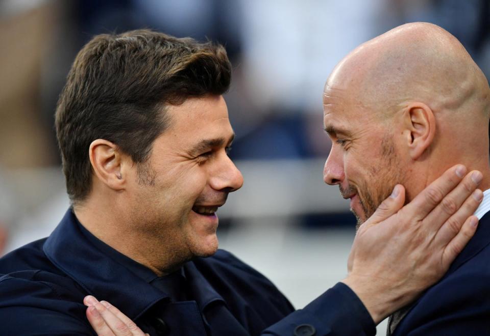 Mauricio Pochettino and Erik ten Hag lock horns at Old Trafford on Wednesday night (REUTERS)