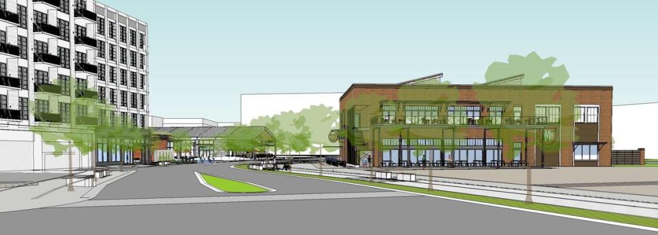 Another view of plans for The Olde Mecklenburg Brewery plans at The Bowl at Ballantyne.