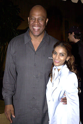 Tom "Tiny" Lister Jr. with Nadira Flint at the Hollywood premiere of Lions Gate's The Wash