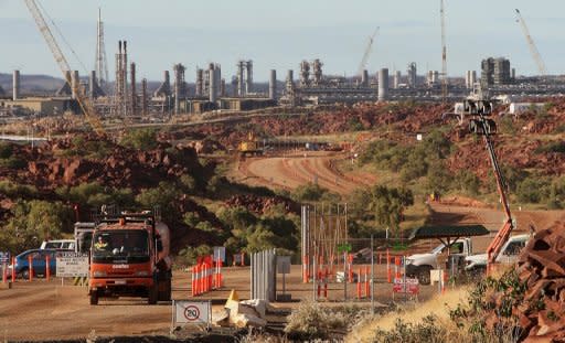 The entrance to Woodside Petroleum's Pluto development on the Burrup Peninsula in Western Australia. Australia is set to become the world's biggest liquefied natural gas producer, with analysts predicting it will overtake Qatar by 2020 as it unlocks reserves that could last more than a century