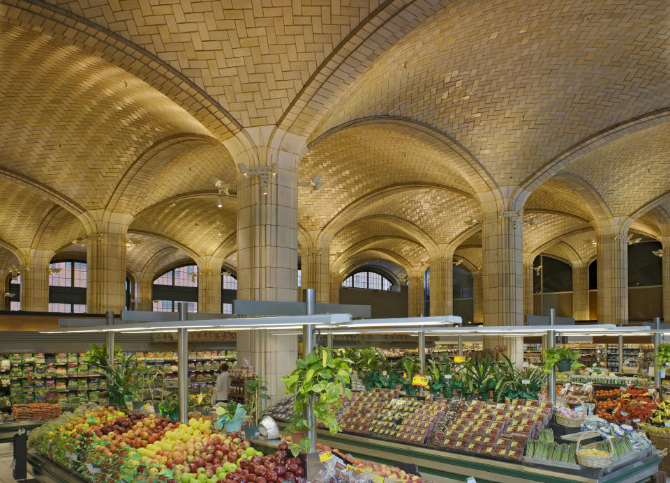 This undated photo provided, by the Museum of the City of New York, shows a vaulted arcade designed and tiled by the Guastavino company to serve as a public market at New York's Queensboro Bridge. Rafael Guastavino and his son Rafael Jr., are the subjects of the new exhibition "Palaces for the People: Guastavino and the Art of Structural Tile," a new exhibition opening March 26, 2014, at the City Museum. (AP Photo/Museum of the City of New York, Michael Freeman)