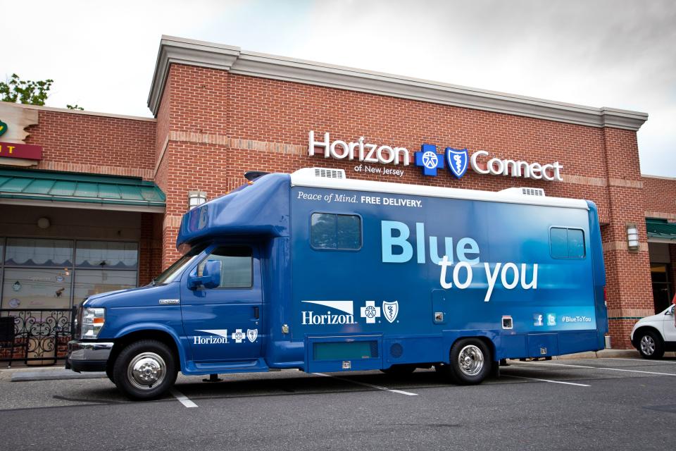 A Horizon Blue Cross Blue Shield vehicle.