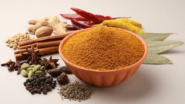 masala powder, herbs, and spices