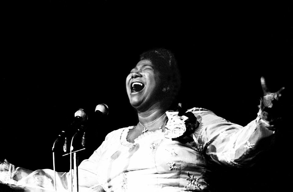 Known as the Queen of Gospel, Mahalia Jackson was a trusted friend to Dr. Martin Luther King Jr. and traveled with him to perform at rallies and demonstrations. (Photo by Lennart Steen/JP Jazz Archive/Getty Images)