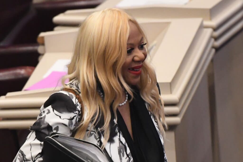 A woman on the floor of the Alabama House of Representatives