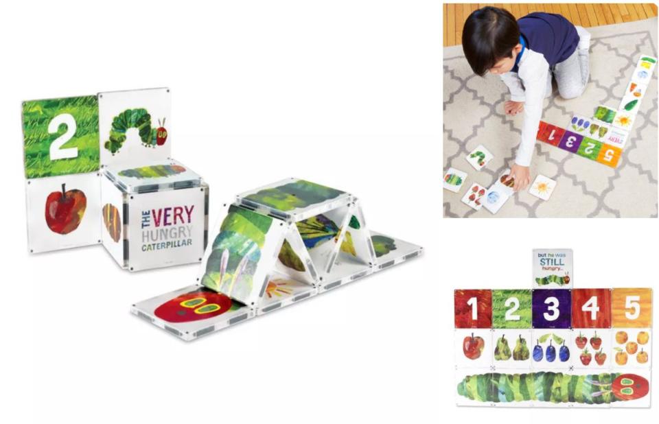 Your little one can recreate the works of children's author Eric Carle while building 3D versions of characters from beloved books like "The Very Hungry Caterpillar."<br /><br /><strong>Promising review:</strong> "If you're a parent, chances are there is an Eric Carle book in your child's library, be it <i>The Grouchy Ladybug</i> or <i>The Very Busy Spider</i> or a personal favorite of mine, <i>Brown Bear, Brown Bear, What Do You See?</i> <strong>I introduced the <i>Papa Please Get the Moon For Me</i> set to my 1-year-old and he's totally into it. Well, he's totally into destroying whatever I build with it</strong>. As an added bonus, the Magna-Tiles kind of feel and sound like cassettes, which will immediately take you back to the days of your youth making mixtapes." &mdash; <a href="https://www.buzzfeed.com/jmihaly" target="_blank" rel="noopener noreferrer">John Mihaly </a><br /><br /><strong>Get it from Target for <a href="https://go.skimresources.com?id=38395X987171&amp;xs=1&amp;url=https%3A%2F%2Fwww.target.com%2Fp%2Fmagna-tiles-eric-carle-very-hungry-caterpillar%2F-%2FA-78646268&amp;xcust=HPToddlerToys607dd44ee4b0df3610beec33" target="_blank" rel="nofollow noopener noreferrer" data-skimlinks-tracking="5595334" data-vars-affiliate="goto.target.com" data-vars-campaign="SHOPbest-toddler-toys-2020-john-mihaly-06-11-2020-5595334-" data-vars-href="https://goto.target.com/c/468058/81938/2092?subId1=SHOPbest-toddler-toys-2020-john-mihaly-06-11-2020-5595334-&amp;u=https%3A%2F%2Fwww.target.com%2Fp%2Fmagna-tiles-eric-carle-very-hungry-caterpillar%2F-%2FA-78646268" data-vars-link-id="2011603" data-vars-price="" data-vars-product-id="16194149" data-vars-redirecturl="https://www.target.com/p/magna-tiles-eric-carle-very-hungry-caterpillar/-/A-78646268" data-vars-retailers="target" data-ml-dynamic="true" data-ml-dynamic-type="sl" data-orig-url="https://goto.target.com/c/468058/81938/2092?subId1=SHOPbest-toddler-toys-2020-john-mihaly-06-11-2020-5595334-&amp;u=https%3A%2F%2Fwww.target.com%2Fp%2Fmagna-tiles-eric-carle-very-hungry-caterpillar%2F-%2FA-78646268" data-ml-id="1">$34.99</a>.</strong>