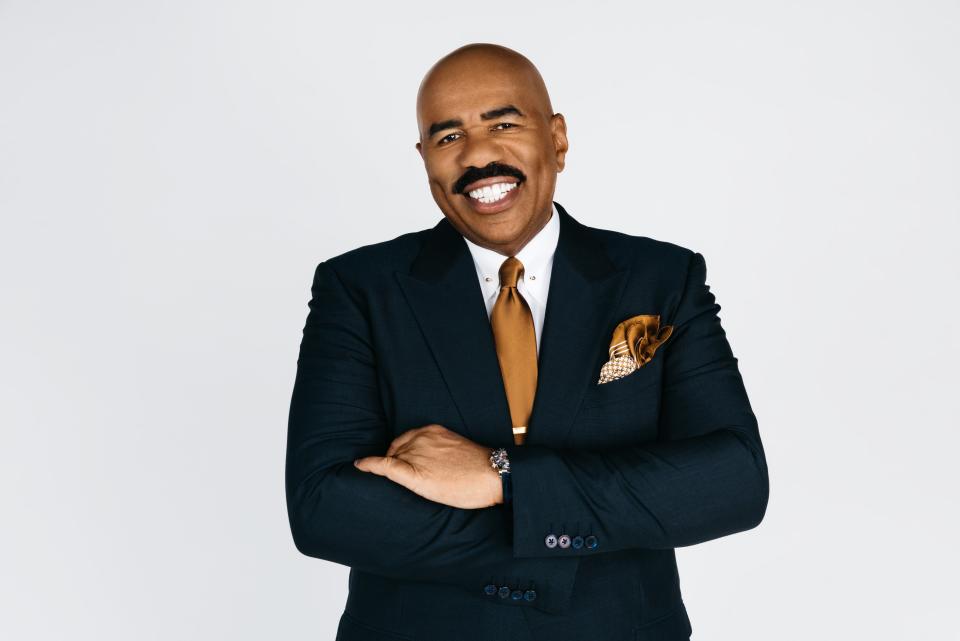 Steve Harvey is the celebrity host of game show "Family Feud."