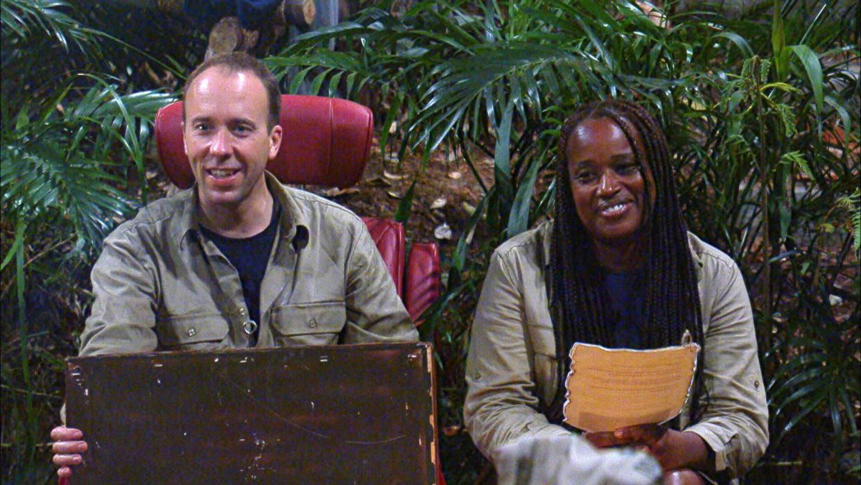 Charlene White and Matt Hancock spent time as I'm A Celebrity camp leaders. (Shutterstock/ITV)