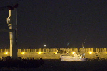 A pro-Palestinian ship named Marianne is escorted to Ashdod port in southern Israel after it was seized by Israeli navy at the Mediterranean sea, Israel June 29, 2015. REUTERS/Amir Cohen