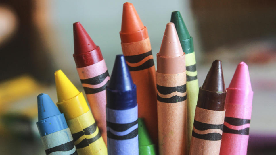 Multicolored Crayons.