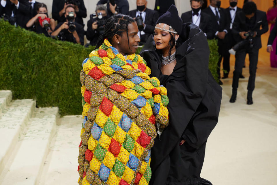 Rihanna and ASAP Rocky are soon to welcome a baby, pictured in September 2021. (Getty Images)