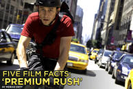 <b>Capturing Subculture</b><br> <br> Joseph Gordon-Levitt says starring in "<a href="http://movies.yahoo.com/movie/premium-rush/" data-ylk="slk:Premium Rush;elm:context_link;itc:0;sec:content-canvas" class="link ">Premium Rush</a>" was "not just satisfying, [it was] big-smile-on-my-face fun.” It's no wonder since he and his fellow castmates essentially rode bikes through New York City the whole time during filming. Portraying a savvy New York bicycle messenger required a great amount of research into the subculture of biking. Gordon-Levitt, along with everyone else who worked on the film, spent significant time with real bike messengers.<br> <br> Click to learn more about the making of "Premium Rush," in theaters this weekend.