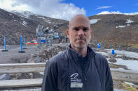 Johan Bergman, the ski area manager at the Tūroa ski field, poses fo a photo at Mt. Ruapehu, New Zealand on Sept. 21, 2022. A disastrous snow season has left two of New Zealand's largest ski fields on the brink of bankruptcy, with climate change appearing to play a significant role. (AP Photo/Nick Perry)