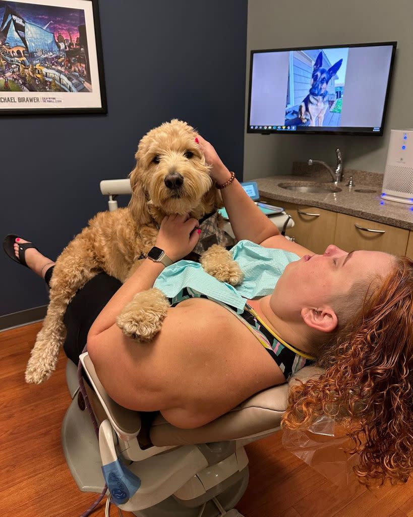 Even the clients who aren’t uneasy at the dentist have loved having the four-legged friend around. Instagram / @jandddental