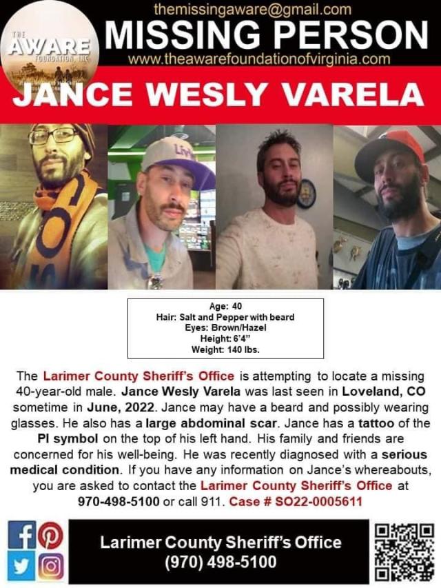 A missing persons poster created for the mother of Jance Varela after she took charge of the search for her son.