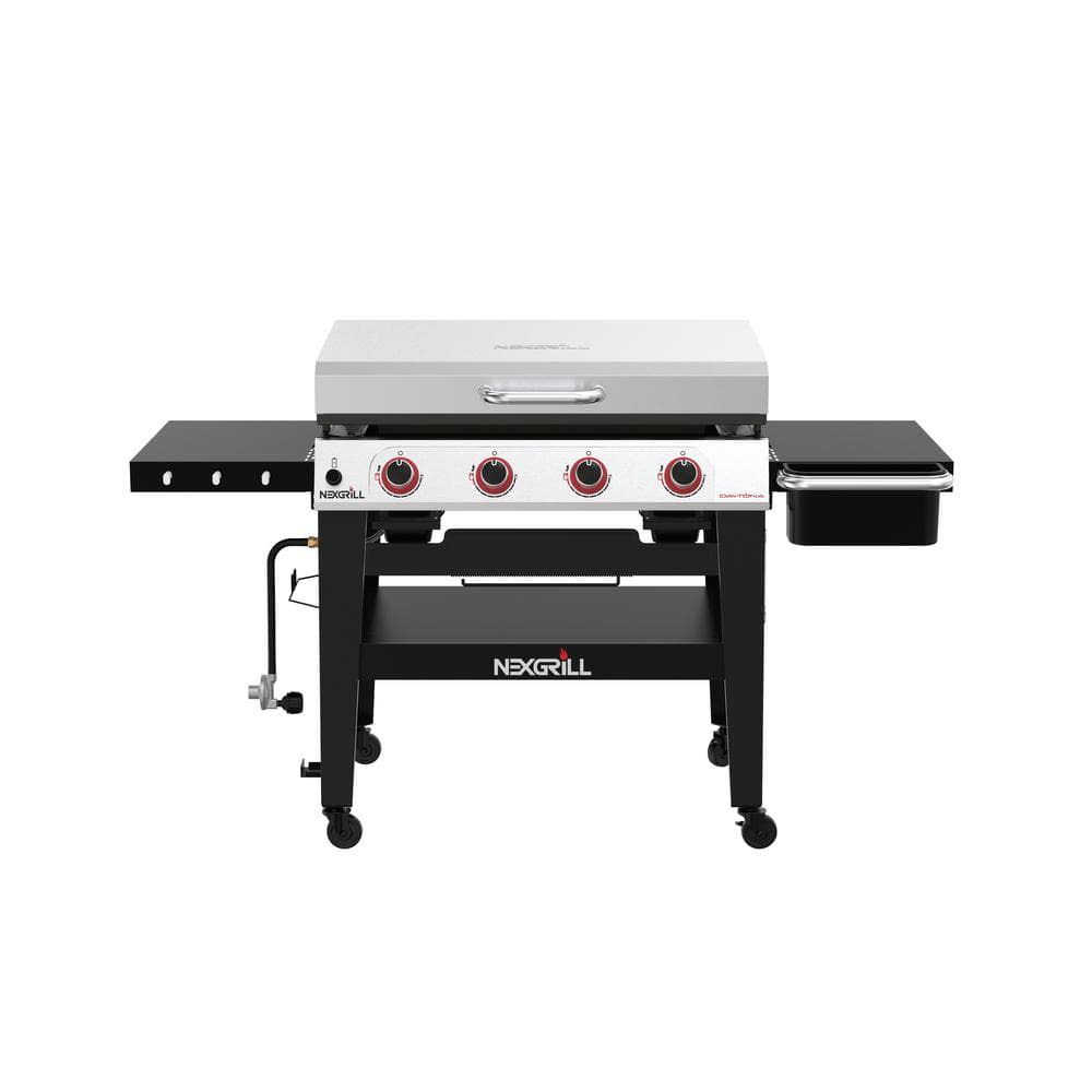 <p><a href="https://go.redirectingat.com?id=74968X1596630&url=https%3A%2F%2Fwww.homedepot.com%2Fp%2FNexgrill-Daytona-4-Burner-36-in-Propane-Gas-Griddle-in-Black-with-Stainless-Steel-Lid-720-1058%2F318051825&sref=https%3A%2F%2Fwww.goodhousekeeping.com%2Fappliances%2Foutdoor-grill-reviews%2Fg43949603%2Fbest-outdoor-griddles%2F" rel="nofollow noopener" target="_blank" data-ylk="slk:Shop Now;elm:context_link;itc:0;sec:content-canvas" class="link rapid-noclick-resp">Shop Now</a></p><p>Daytona 4-Burner</p><p>homedepot.com</p><p>$449.00</p>