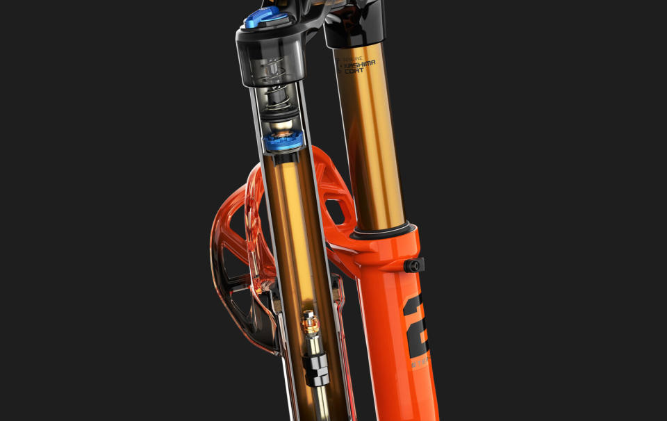 cutaway internal view of 2025 fox 32SC mtb fork