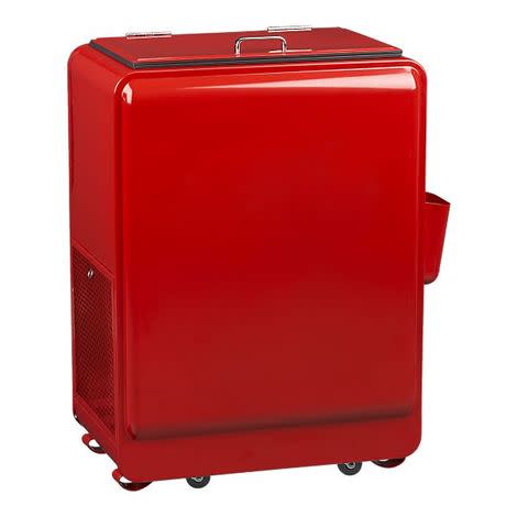 Retro, Red, Rolling Drink Cooler