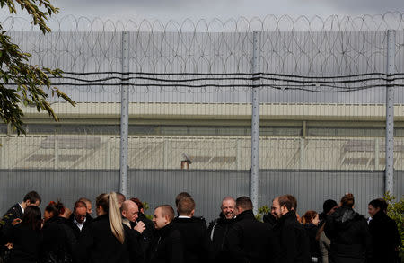 Prison officers protest over violence and safety concerns outside Nottingham Prison, Britain September 14, 2018. REUTERS/Darren Staples