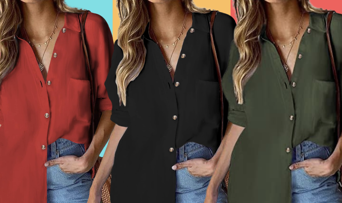 I love the forgiving fit': This loose and flowy button-down shirt