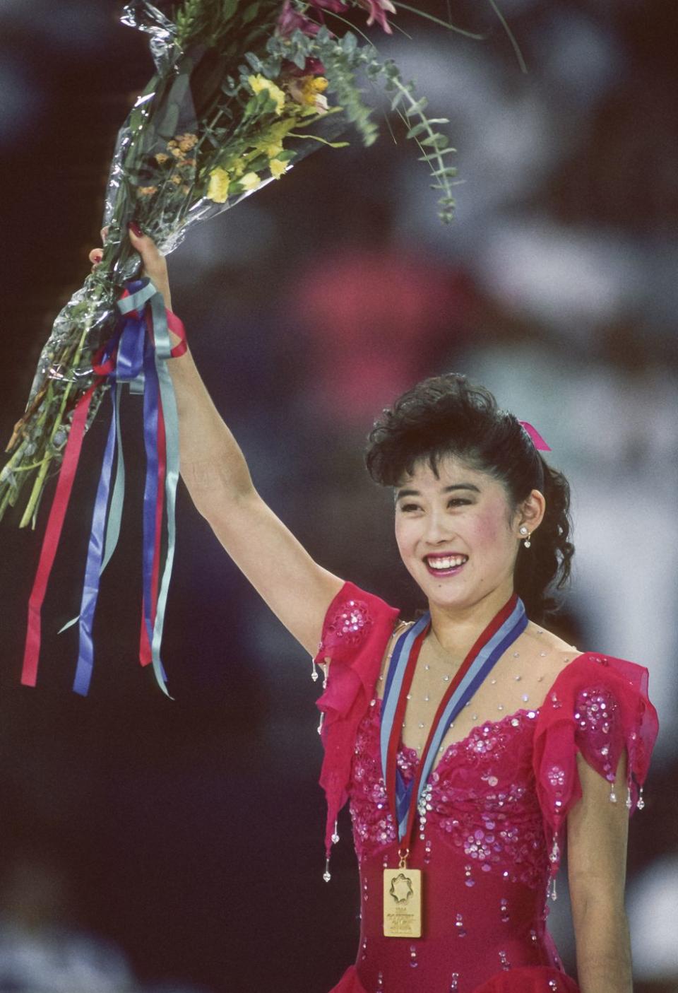 <p>As the <a href="https://womenshistory.si.edu/herstory/object/kristi-yamaguchis-ice-skating-costume" rel="nofollow noopener" target="_blank" data-ylk="slk:first Asian-American woman;elm:context_link;itc:0;sec:content-canvas" class="link ">first Asian-American woman</a> to win gold at the Winter Olympics, Kristi Yamaguchi remains one of the most trailblazing athletes to ever hit the ice. After winning two world championships and one U.S. championship, she won the gold medal at the 1992 Olympics. It was the first time the U.S. brought home first place in the event since <a href="https://usopm.org/kristi-yamaguchi/" rel="nofollow noopener" target="_blank" data-ylk="slk:her role model Dorothy Hamill;elm:context_link;itc:0;sec:content-canvas" class="link ">her role model Dorothy Hamill</a> did the same in 1976.</p>