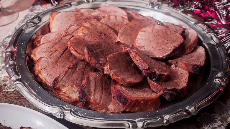 Italian beef brasato on serving platter