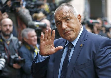 Bulgarian Prime Minister Boyko Borisov arrives at a European Union leaders extraordinary summit on the migrant crisis, in Brussels, Belgium September 23, 2015. REUTERS/Francois Lenoir