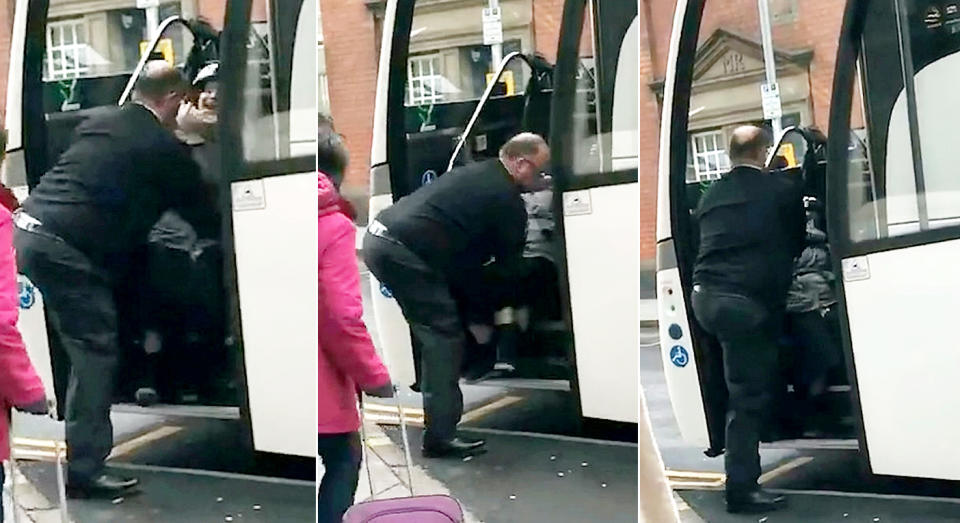 A fellow passenger caught the shocking scenes on camera (SWNS)