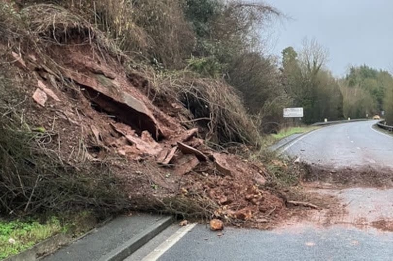 The rockfall on the A40