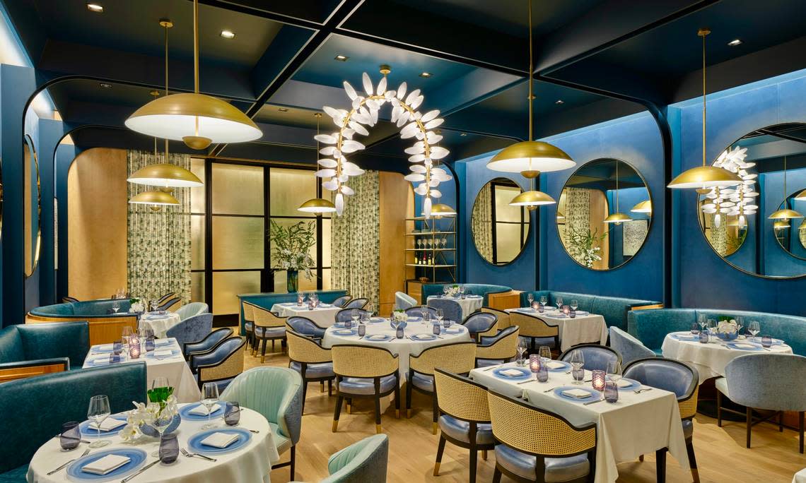 The Blue Room is the fine-dining restaurant inside the Crescent Fort Worth hotel.