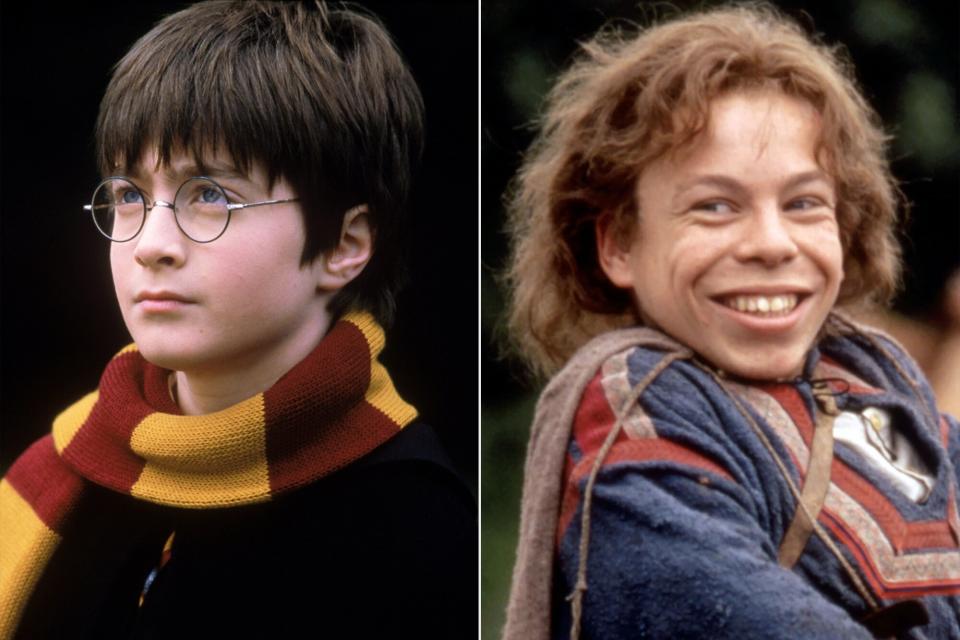 Harry in Harry Potter (ideally Sorcerer's Stone era) and Willow in the original Willow movie Harry Potter and the Sorcerer's Stone (2001) Daniel Radcliffe as Harry Potter Film Frame; WILLOW, Warwick Davis, 1988, (c) MGM/courtesy Everett Collection