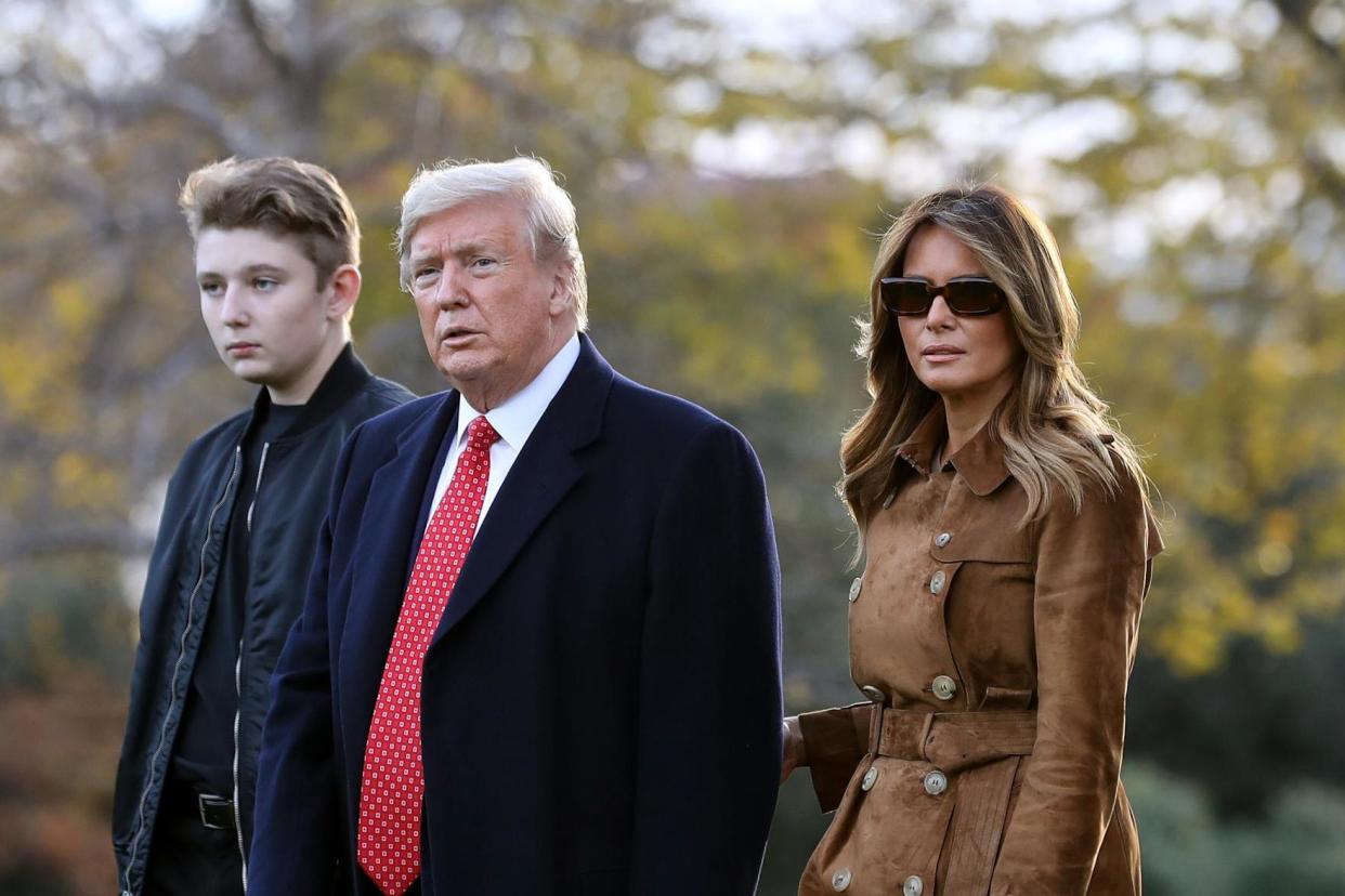 Melania Trump has hit back at an expert witness who referenced her son Barron's name in impeachment hearings: Getty Images