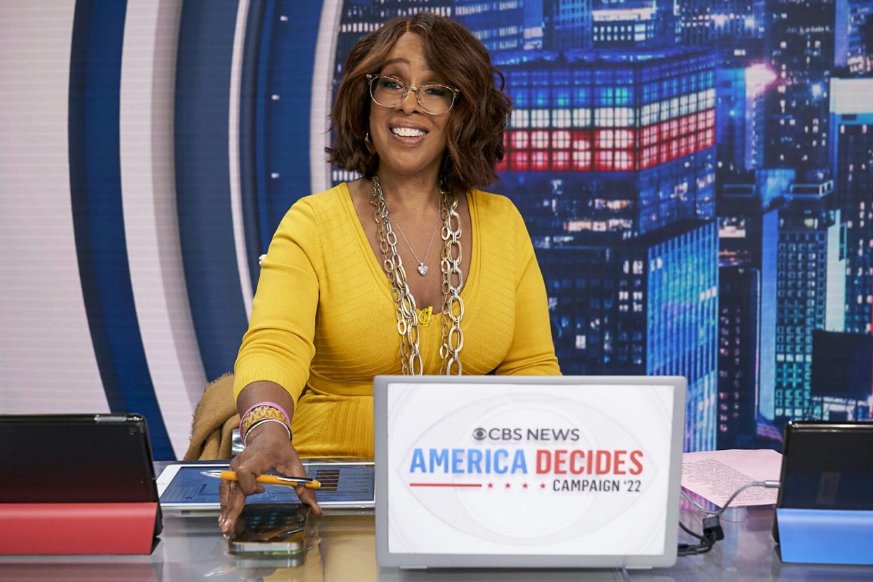 Gayle King from CBS News' 2022 Election Headquarters in Times Square