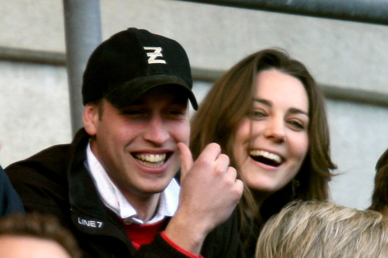 PA file photo dated 10/02/2007 of Prince William and his girlfriend Kate Middleton watching an international rugby match at Twickenham.