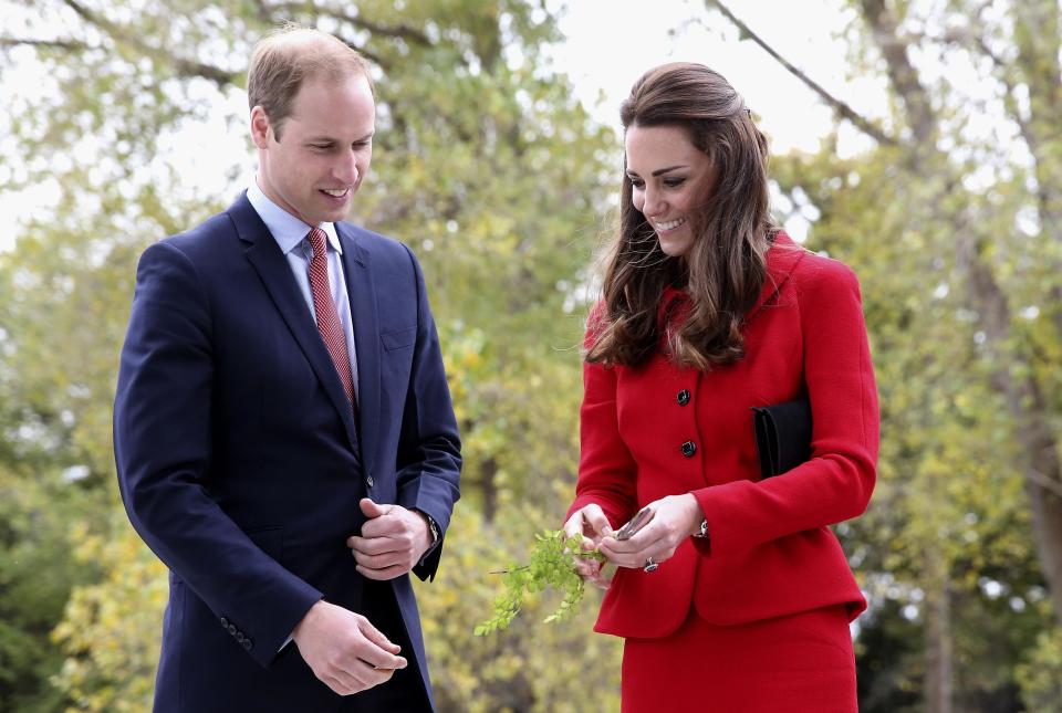 Catherine, Duchess of Cambridge, and Britain's Prince William visit the Botanical Gardens in Christchurch