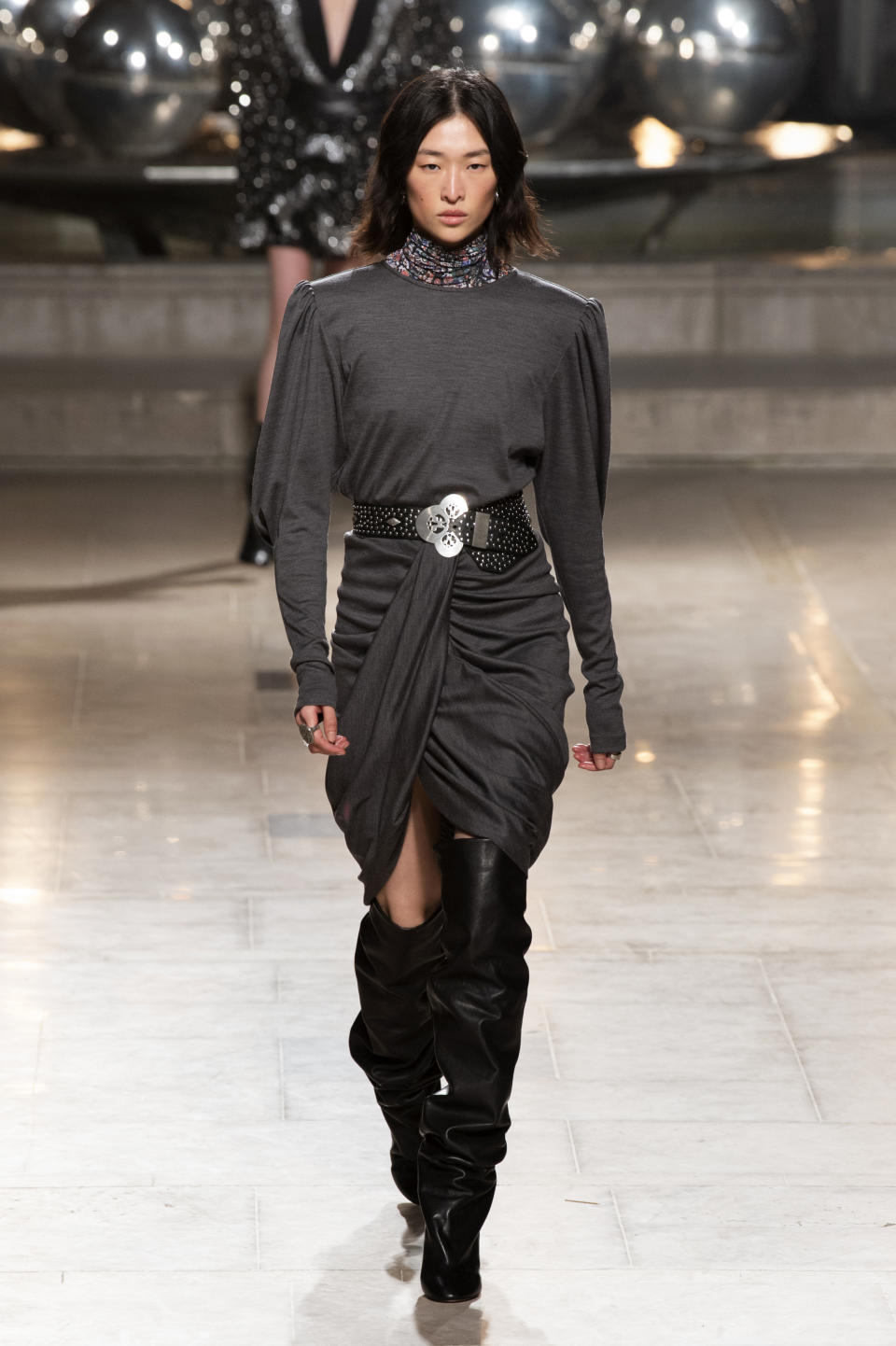 PARIS, FRANCE - FEBRUARY 28: Model Chu Wong walks the runway during the Isabel Marant show as part of Paris Fashion Week Womenswear Fall/Winter 2019/2020 on February 28, 2019 in Paris, France. (Photo by Kristy Sparow/Getty Images)