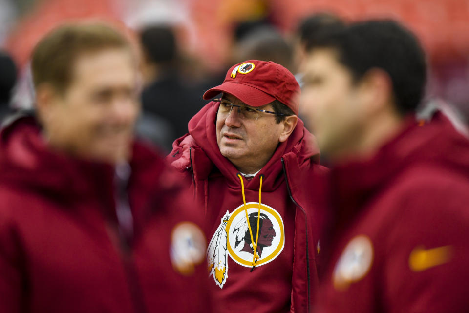 LANDOVER, MD - DECEMBER 9: Washington Redskins owner Daniel Snyder on the sideline ahead of a game against the New York Giants at FedEx Field.  (Photo by Jonathan Newton / The Washington Post via Getty Images)