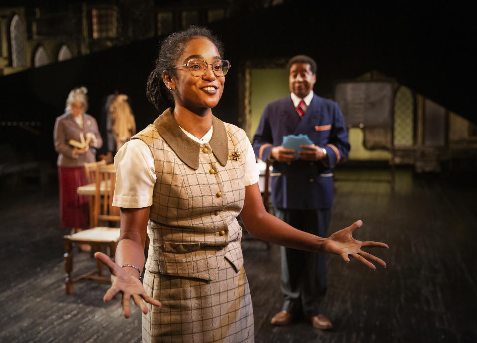 This image released by the Alley Theatre shows Raven Justine Troup in Alley Theatre’s Alley All New Festival workshop of "Thornton Wilder’s The Emporium" in Houston. (Lynn Lane/Alley Theatre via AP)