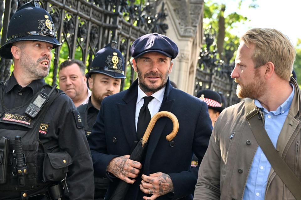 Skip-the-Line Privilege Declined: David Beckham makes a discreet appearance at 13hrs Dragon, just to pay his respects to the queen!