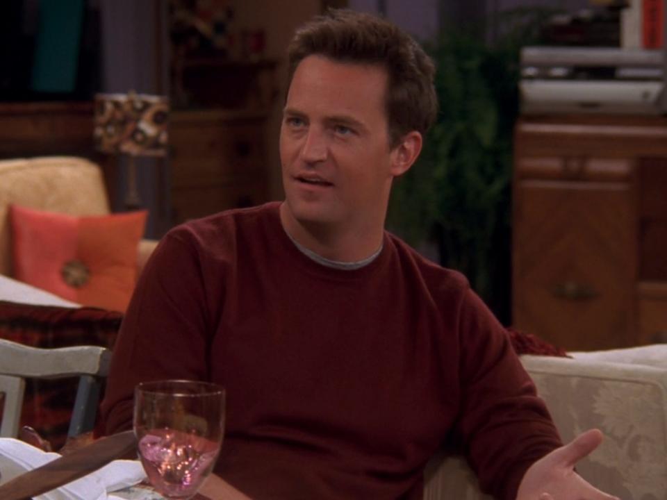 Matthew Perry as Chandler Bing on season 10, episode eight of "Friends."