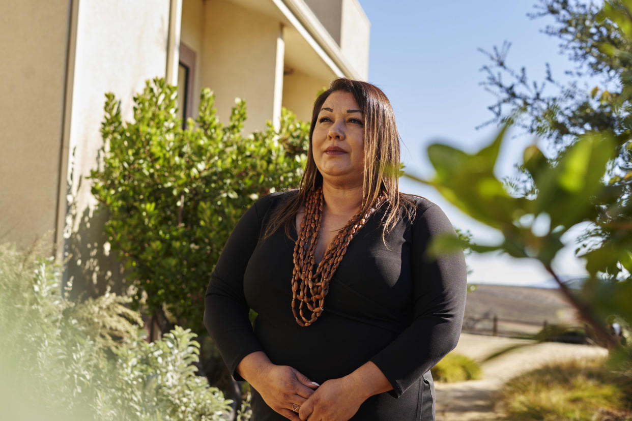 Nakia Zavalla at the Chumash tribal office in Santa Ynez, Calif. (Alejandra Rubio for NBC News and ProPublica)