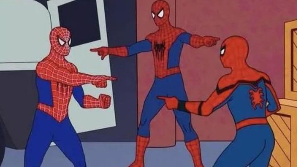 Tom Holland, Andrew Garfield, and Tobey Maguire Recreate Spider-Man  Pointing Meme