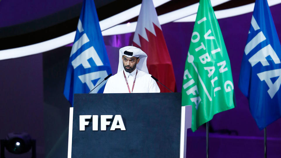 Pictured here, Qatar 2022 organising committee chief Hassan Al-Thawadi addresses a FIFA delegation.