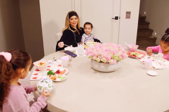 <p>Hulu/Youtube</p> Khloé Kardashian and her son Tatum and daughter True