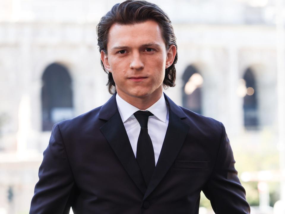 Tom Holland at a photocall for "Uncharted" in Italy in February 2022.