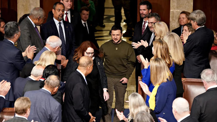 Ukrainian President Volodymyr Zelenskyy enters U.S. Capitol